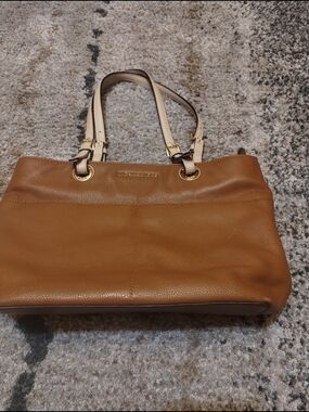 Michael Kors Tan Leather Tote with Contrast Straps